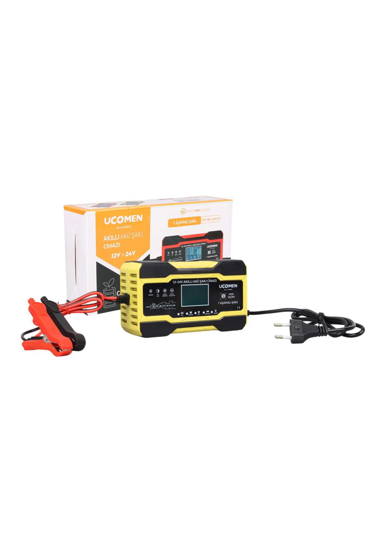 Ok Aksesuar Sari 12/24 Volt 10 Amper Led Göstergeli Akü Şarj Cihazi Uc-C12100