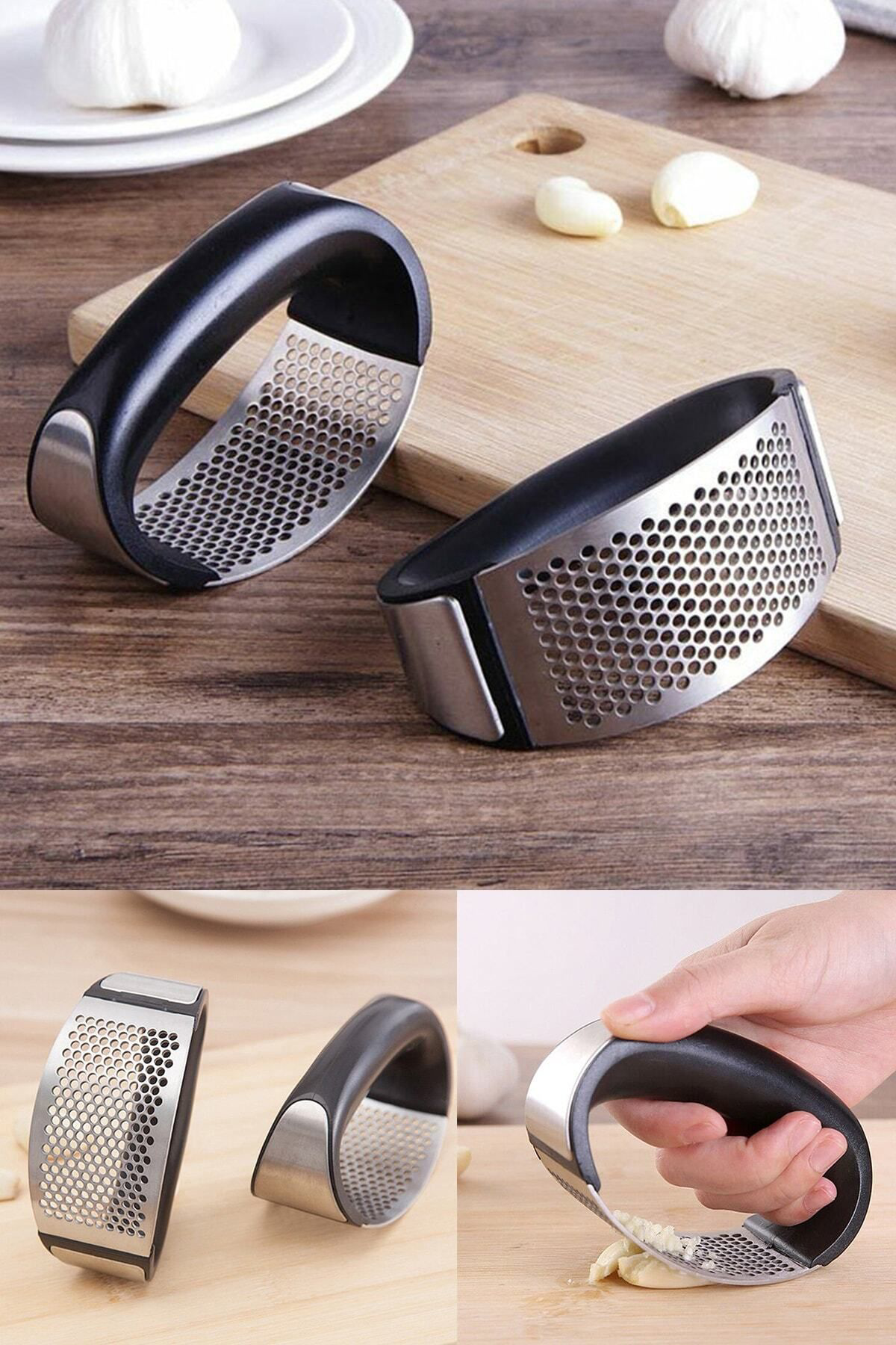 K&A Sarimsak Ezici Paslanmaz Çelik Garlic Press