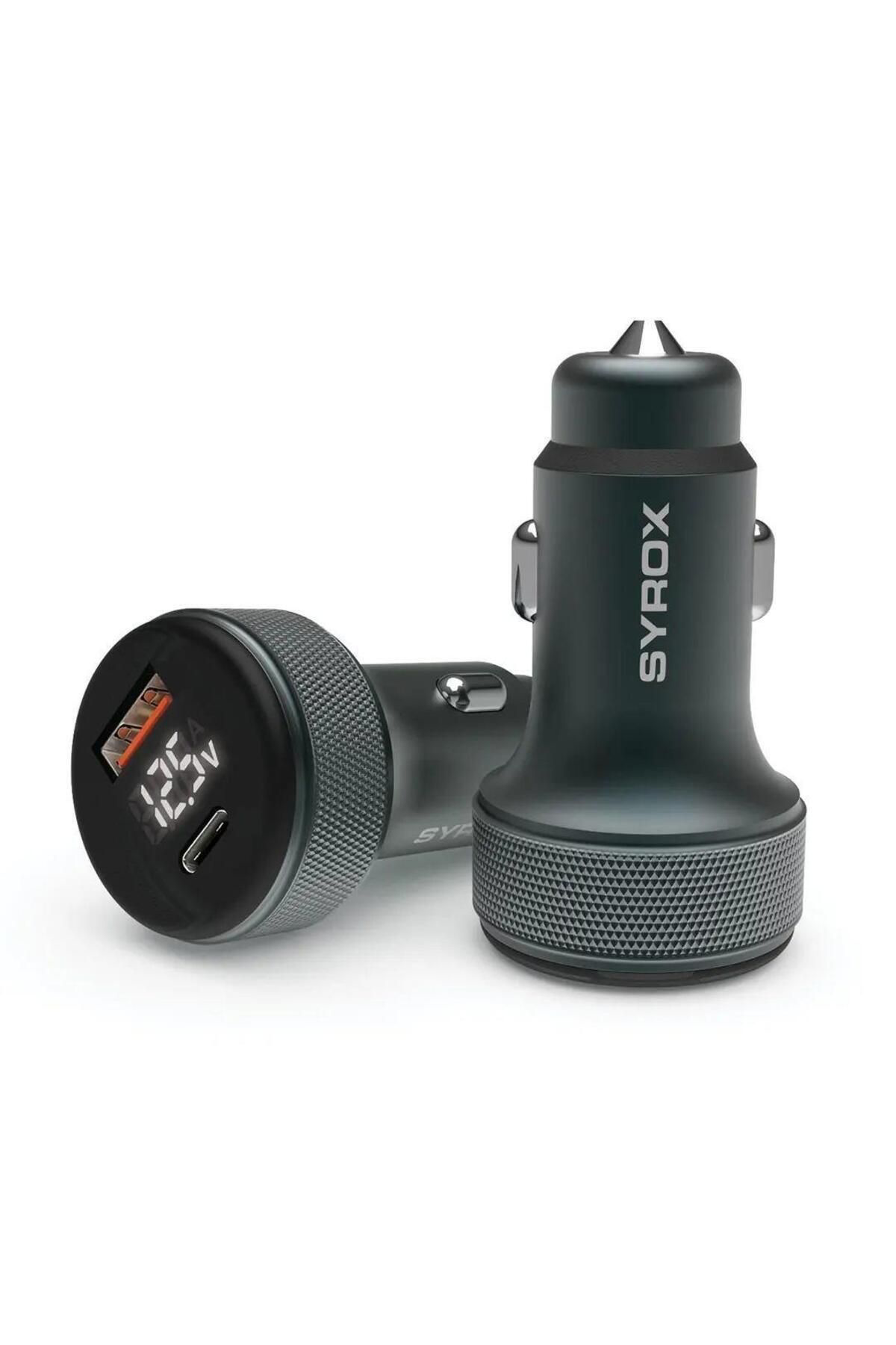 Syrox Sc30b Led Ekran Metal Uyumlu 30W Pd Oto Başlik Şarj Cihazi