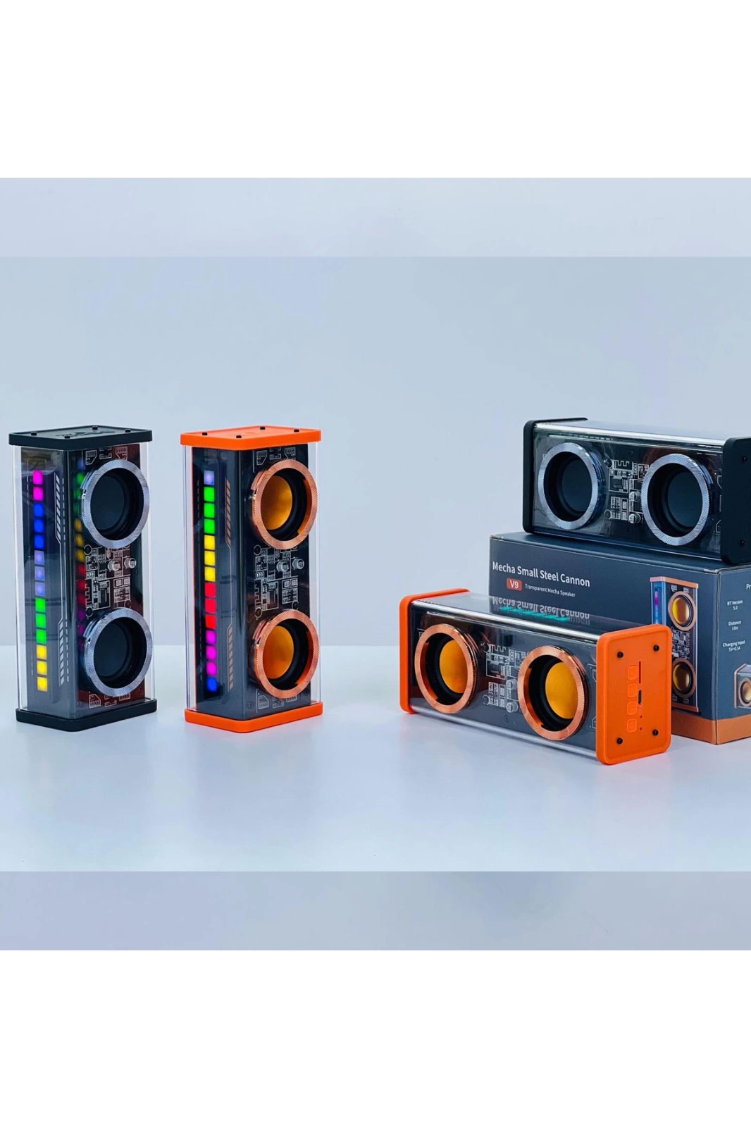 Şeffaf Mecha Müzik Tws Stereo Rgb İşıklı Hoparlör Kablosuz Blueto