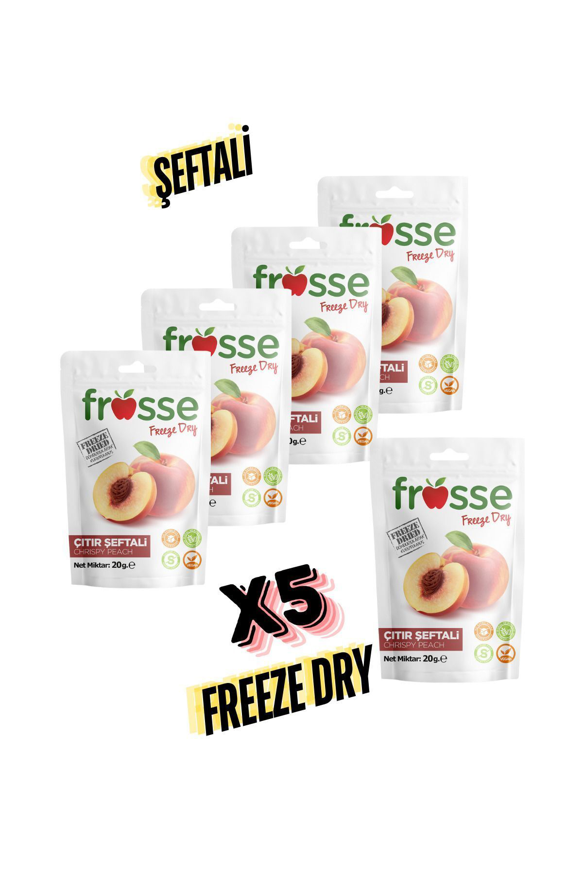 Frosse Şeftali Kitiri - Freeze Dried - Üretici Firmadan Dondurularak Kur