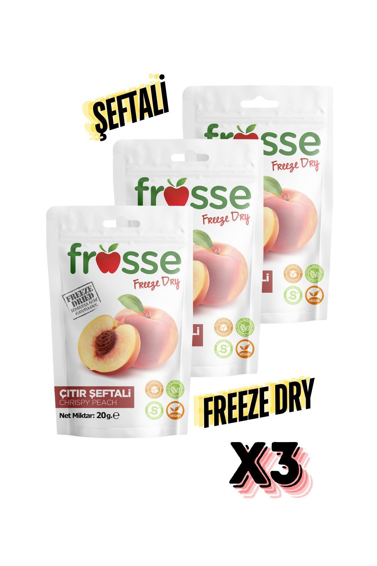 Frosse Şeftali Kitiri - Freeze Dried - Üretici Firmadan Dondurularak Kur