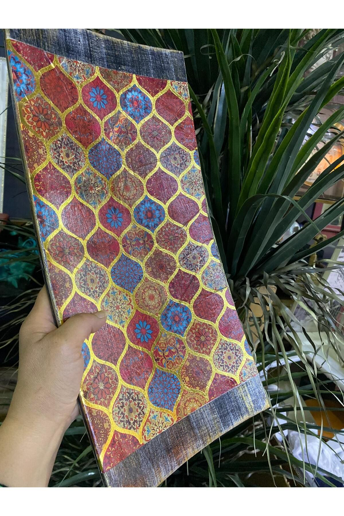 Elif Aksesuar Seramik Etnik Desenli Dekoratif Kase