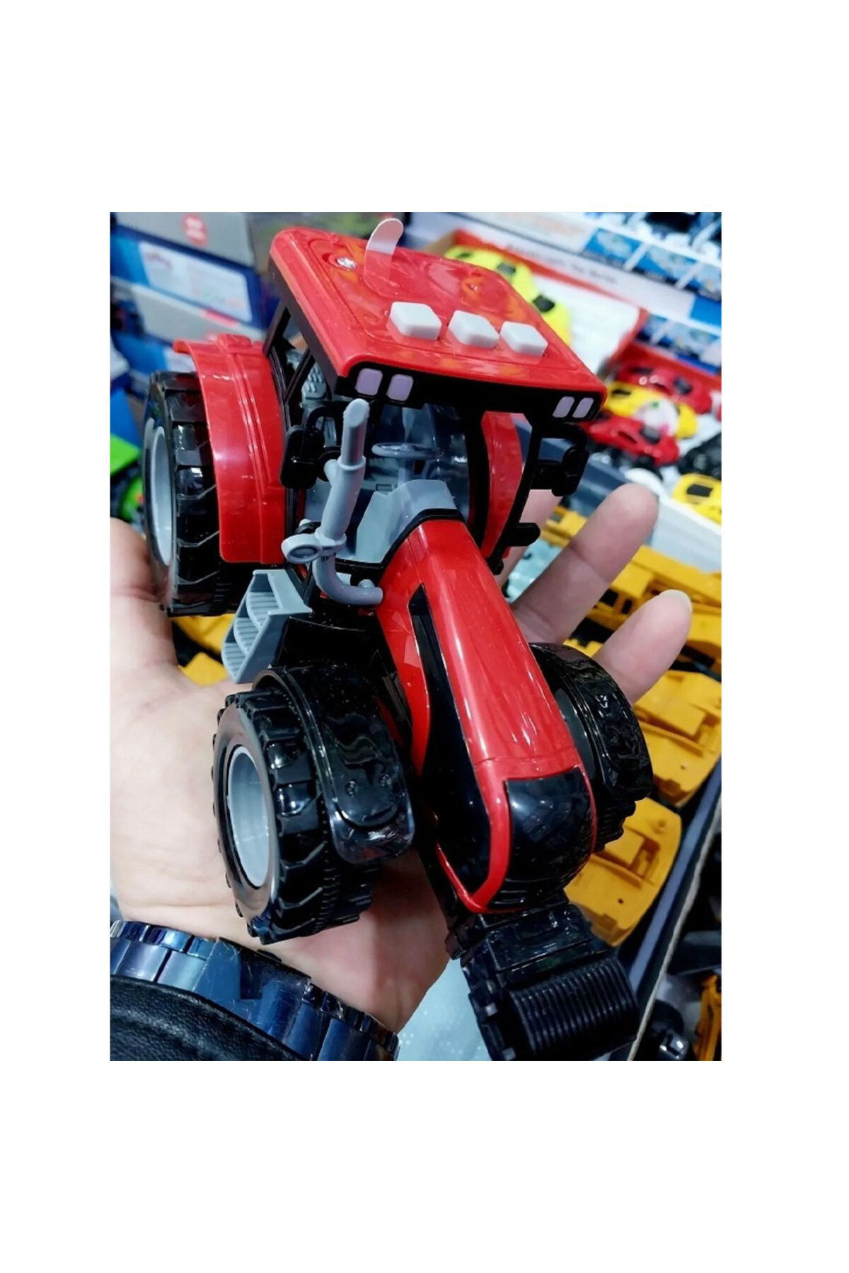 Oyuncak Store Sesli İşikli Sürtmeli Traktör - Kirmizi