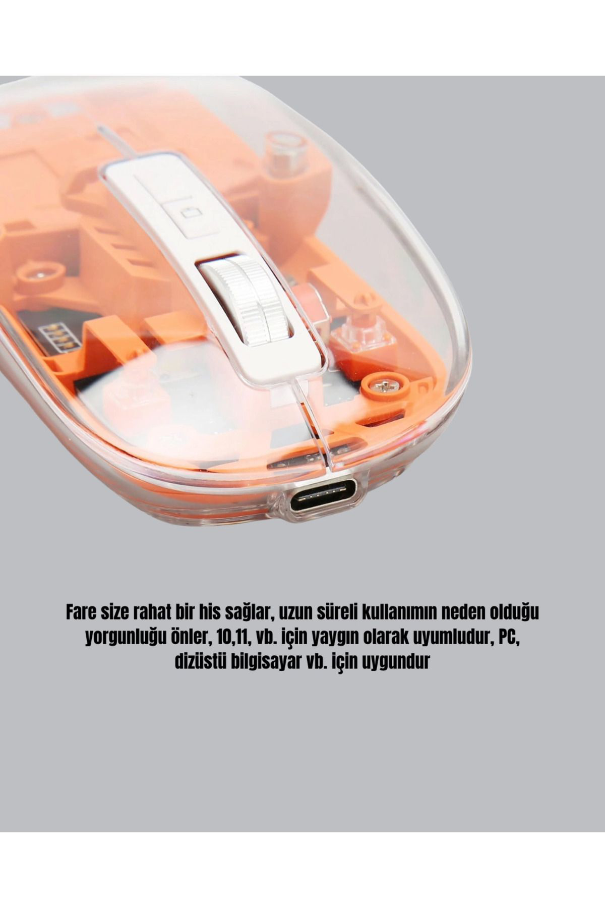 Rby Sessiz Ve Ergonomik Kablosuz Fare - 30 Gün Kullanim, 2 Modlu Bağl