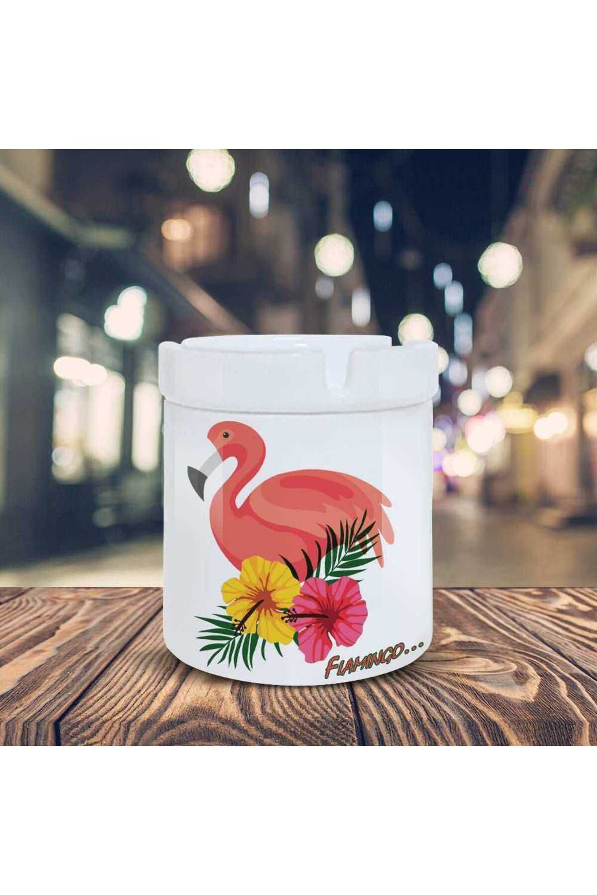 Asilmeydan Sevimli Flamingo Kuşu Baskili Küllük Kül Tablasi -9870147