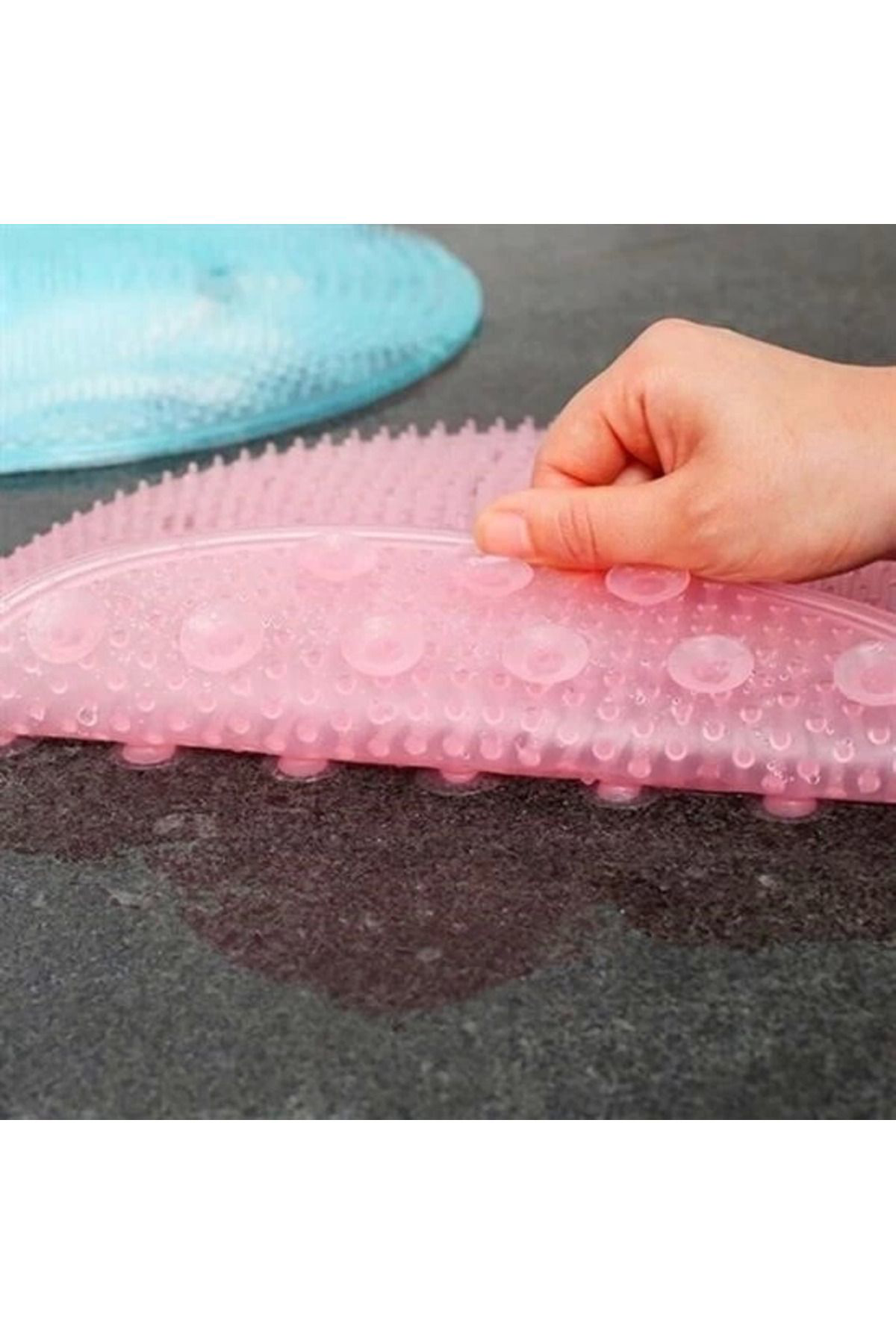 Yusuftex Silikon Firçali Banyo Masaj Mati Ve Ayaklar İçin Topuk Masaj Pasp