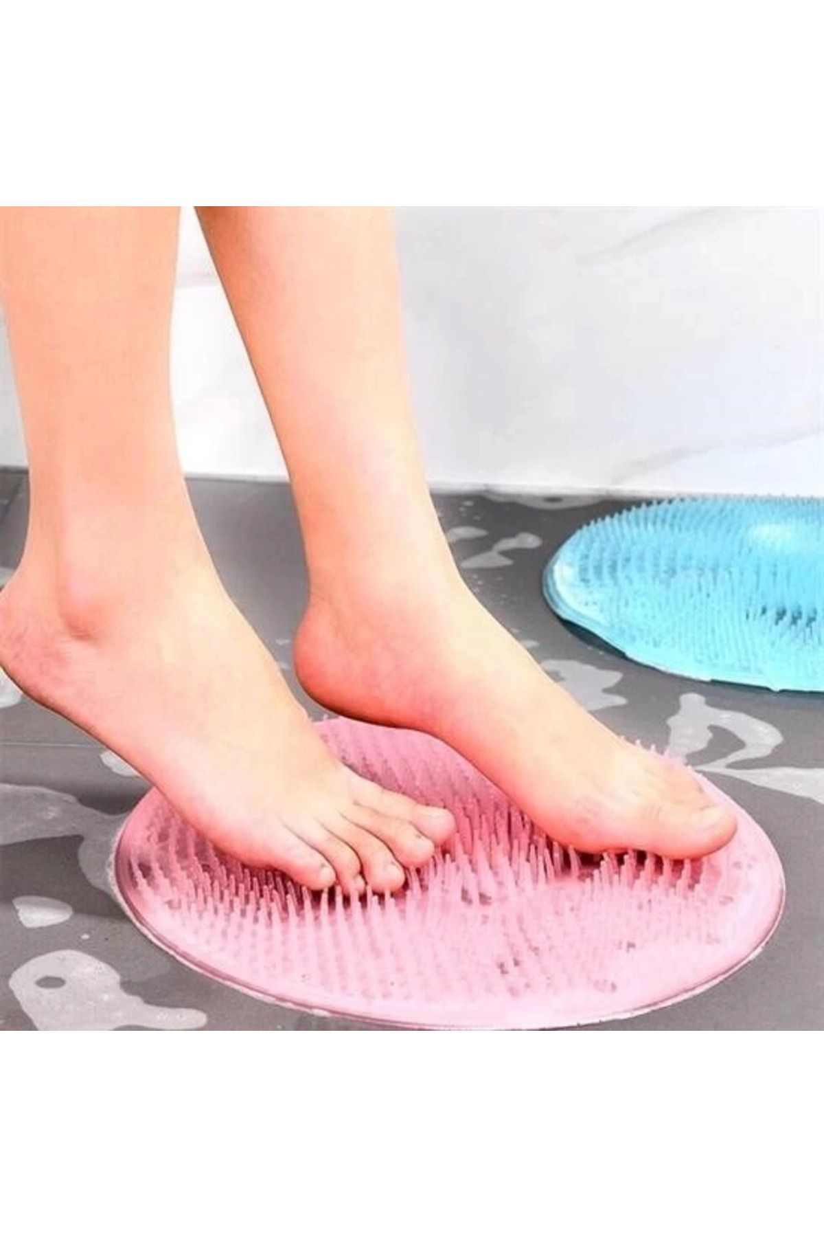 Yusuftex Silikon Firçali Banyo Masaj Mati Ve Ayaklar İçin Topuk Masaj Pasp