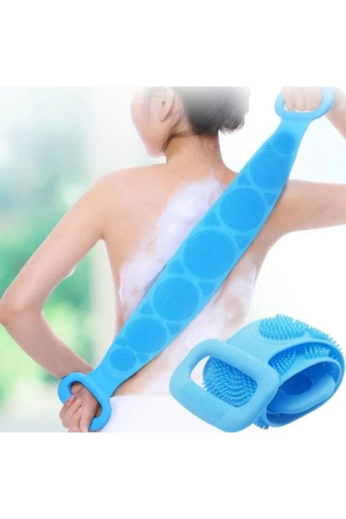 Narnuga Silikon Sirt Kesesi 60 Cm Sirt Keseleme Firçasi Banyo Duş Lifi (K
