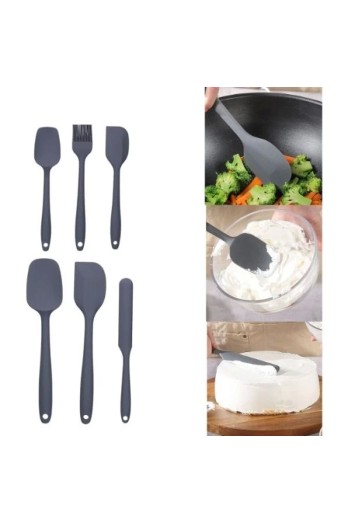 Yusuftex Silikon Spatula Ve Firça Seti