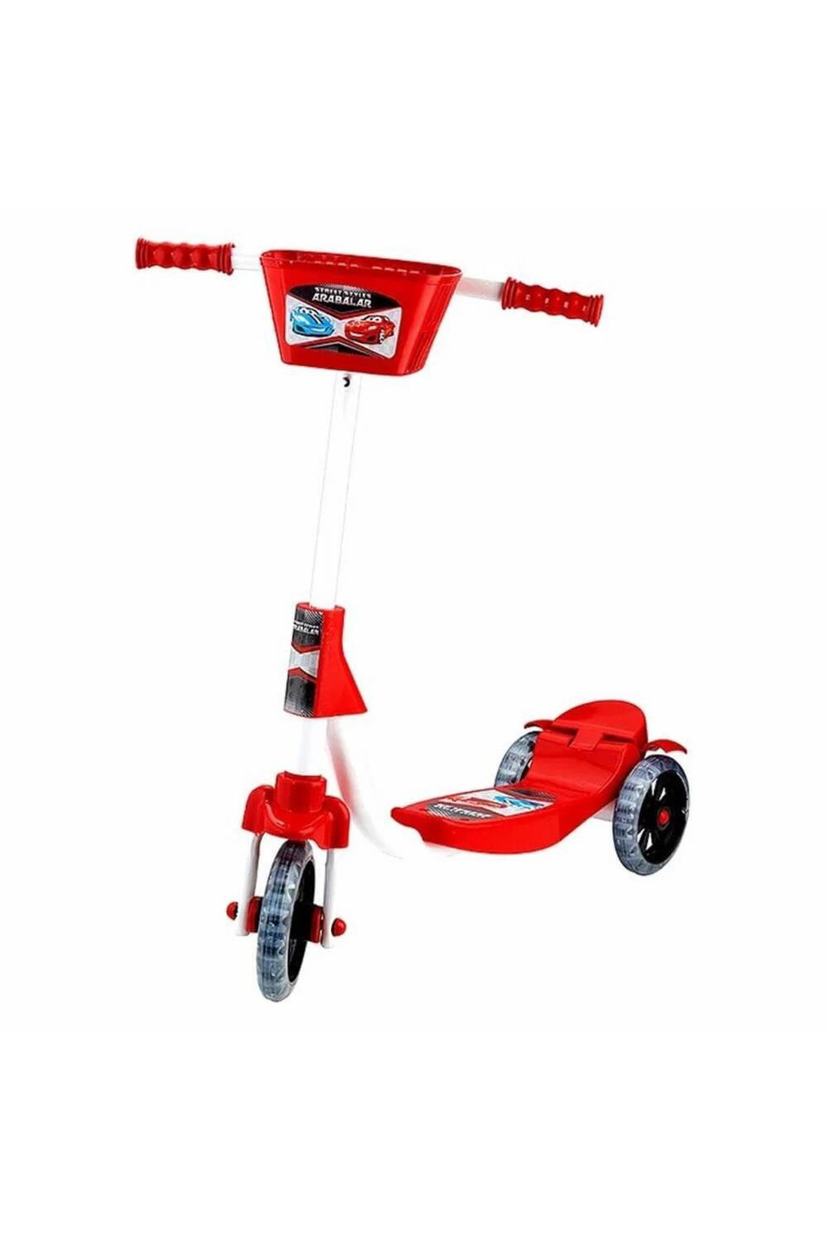 Oyuncak Store Silikon Tekerlekli Frenli 3 Teker Çocuk Scooter - Cars Arabalar T