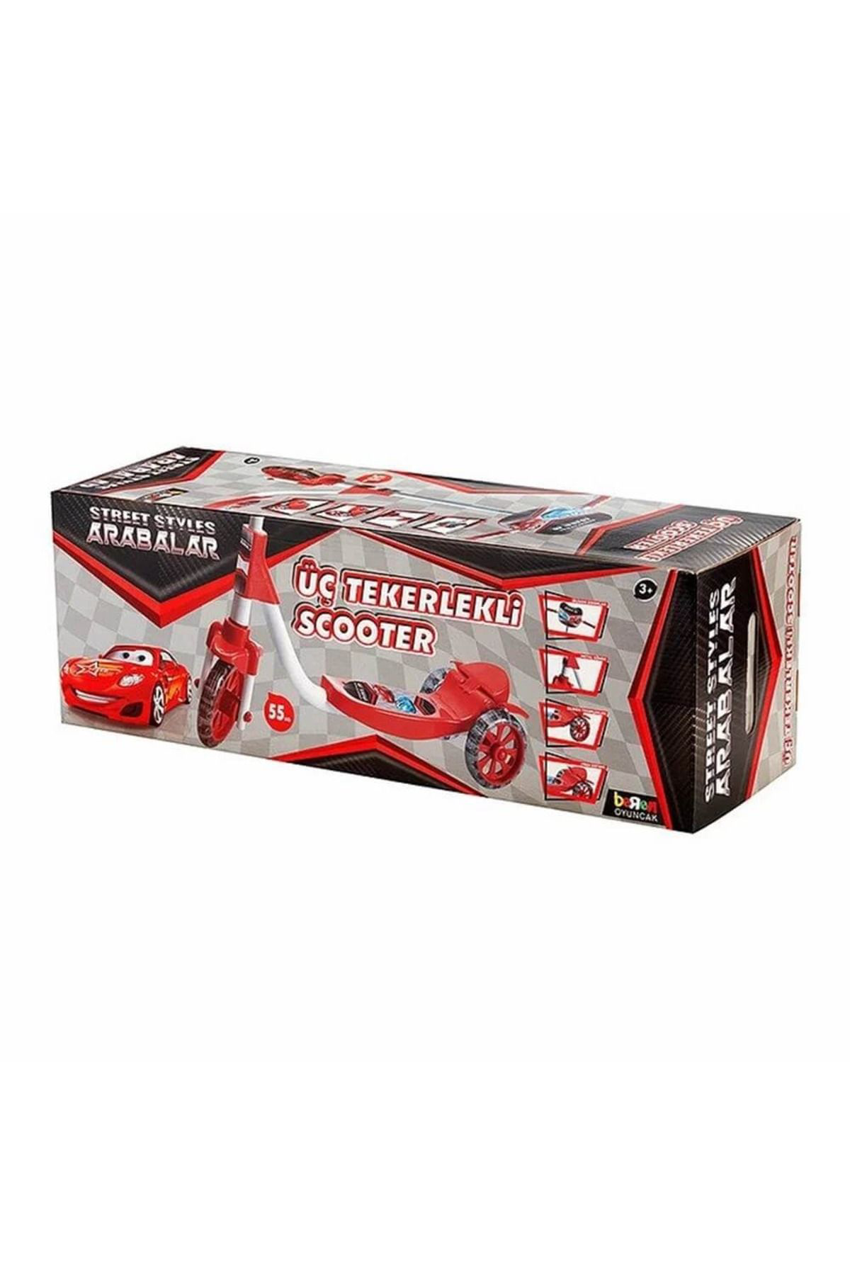 Oyuncak Store Silikon Tekerlekli Frenli 3 Teker Çocuk Scooter - Cars Arabalar T