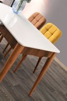 Sivas Gözde Mobilya Silver Açilir Mdf Mutfak Masa Sandalye Takimi 70X110cm