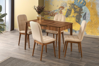 Sivas Gözde Mobilya Silver Açilir Mdf Mutfak Masa Sandalye Takimi 70X110cm