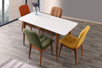Sivas Gözde Mobilya Silver Açilir Mdf Mutfak Masa Sandalye Takimi 70X110cm