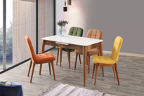 Sivas Gözde Mobilya Silver Açilir Mdf Mutfak Masa Sandalye Takimi 70X110cm