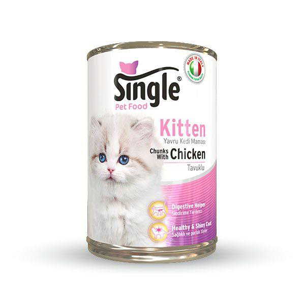 Single  Kitten Tavuklu Yavru Kedi Konservesi 415 Gr