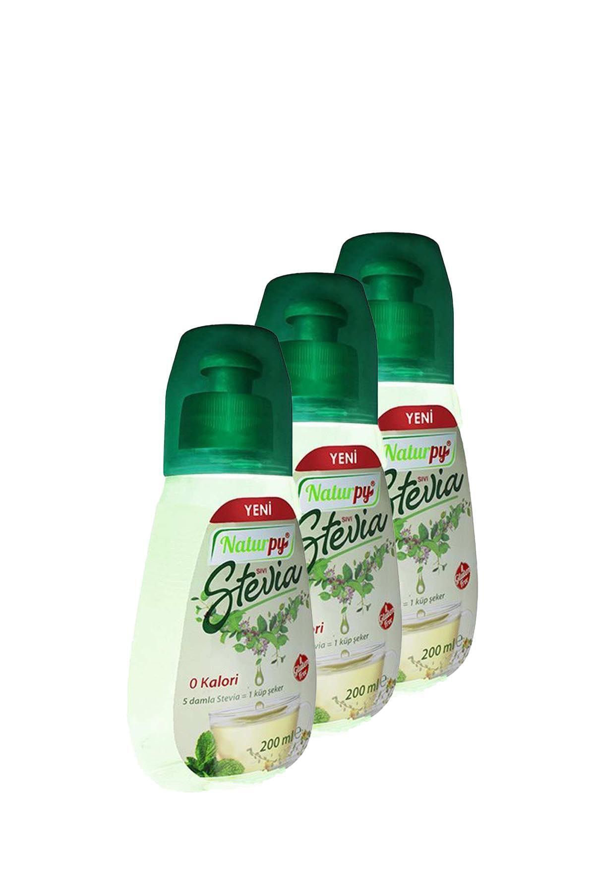 Naturpy Sivi Stevia Tatlandirici 200Ml X 3 Adet Şeker Yerine Glutensiz