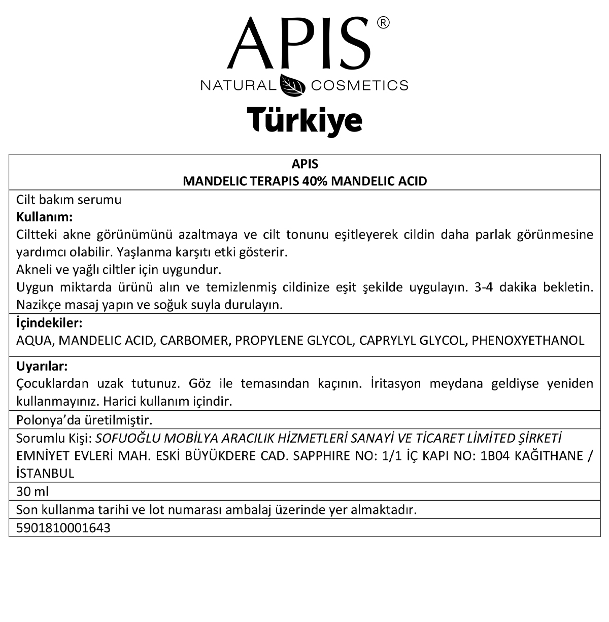 Apis Natural Cosmetics Sivilce Ve Leke Giderici %40 Badem Asidi - 30Ml