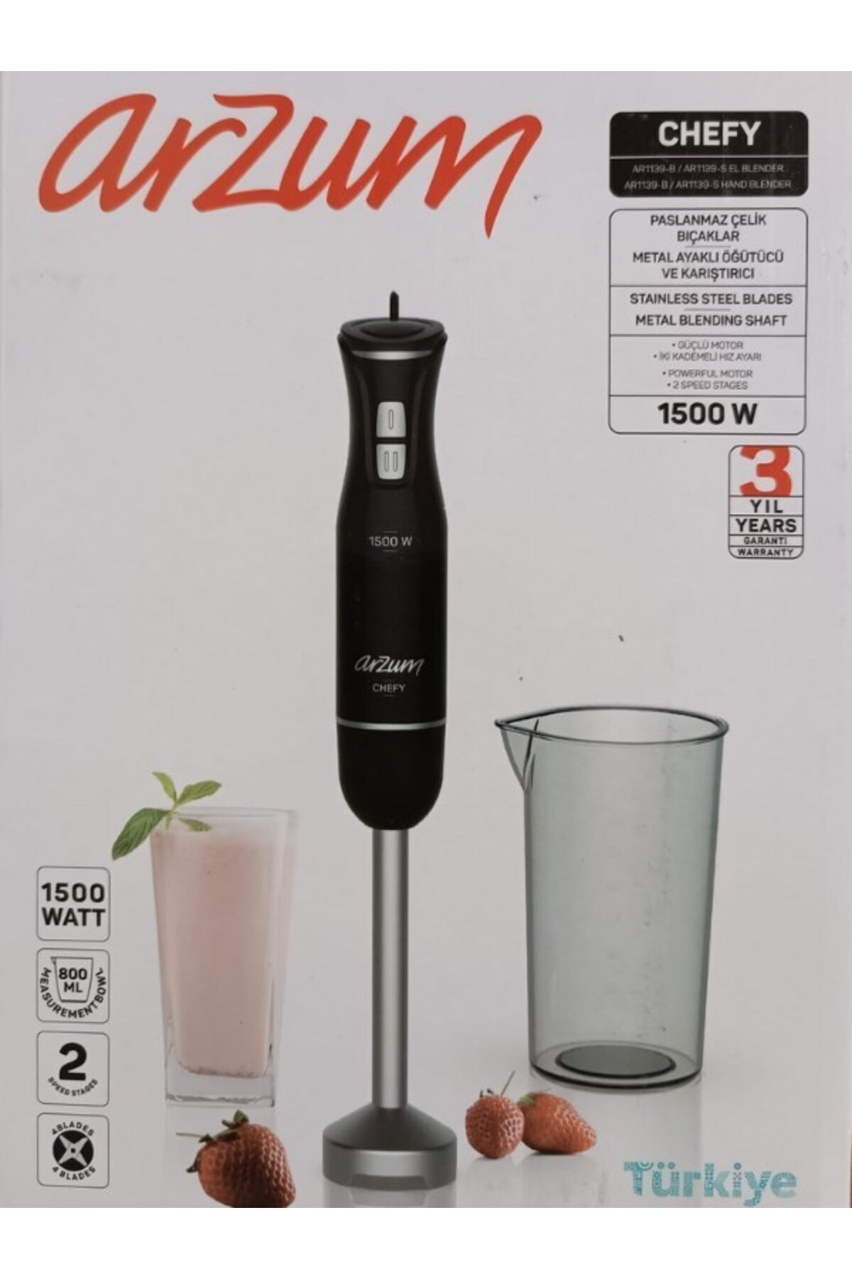 Arzum Siyah 1500 W El Blender