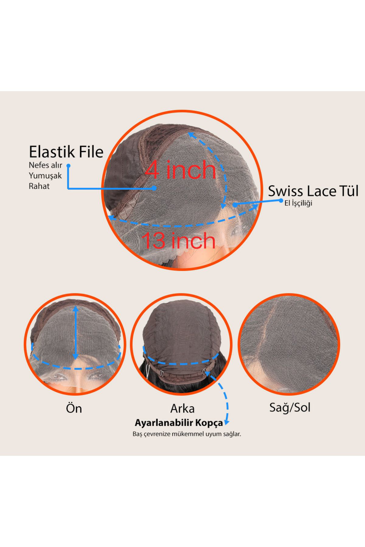Estevia Siyah Bebek Saçli Geniş Dalgali Fiber Sentetik Tül Peruk