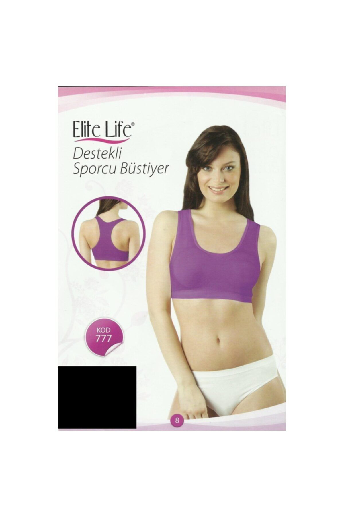 Elite Life Siyah Renk Dikişsiz Destekli Sporcu Büstiyer