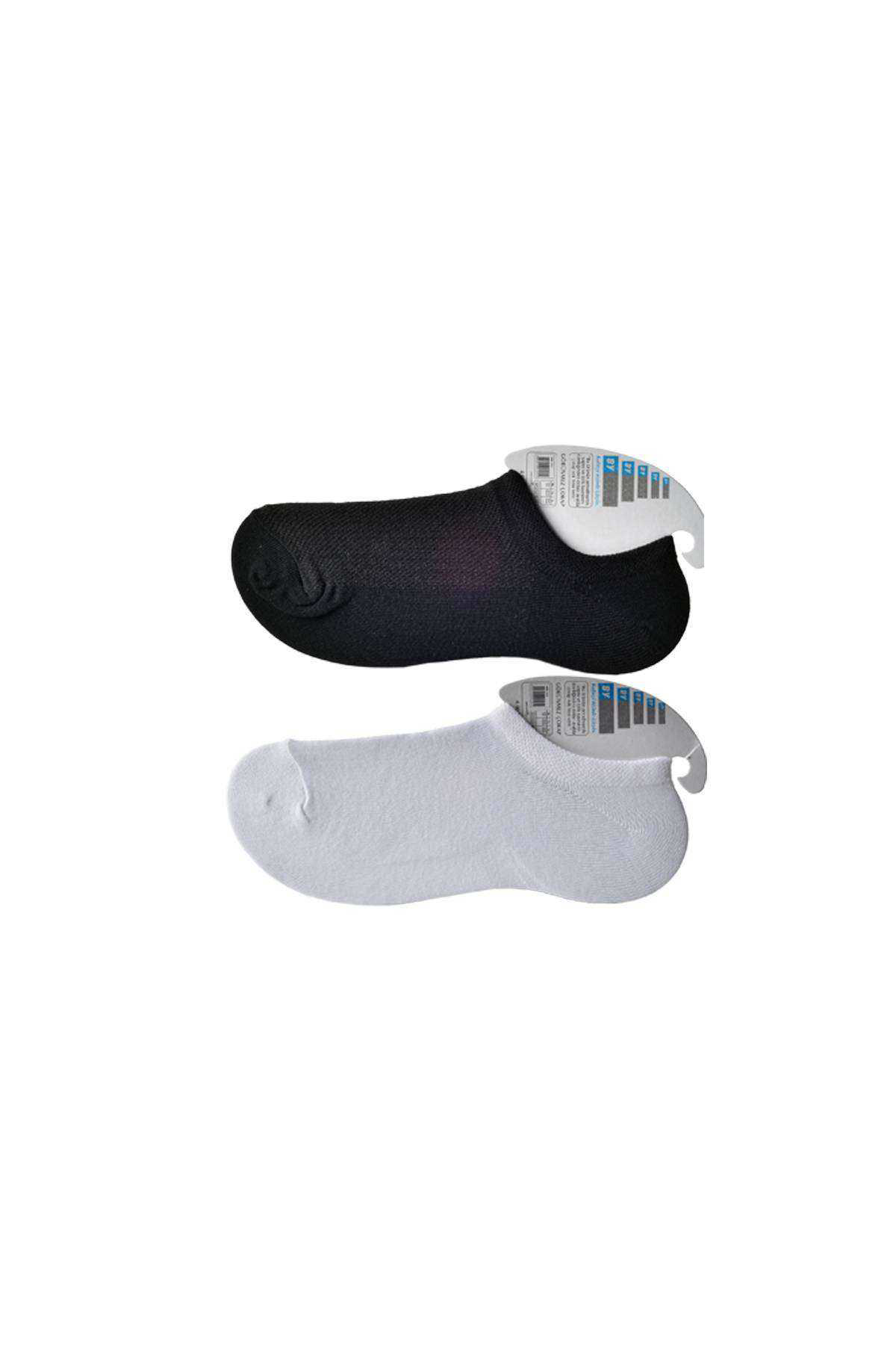 Just Cheap Store Siyah Ve Beyaz Erkek Görünmez Çorap 15 Çift