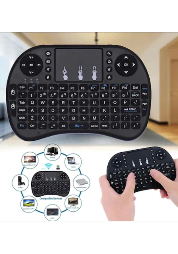 Smart Tv Box Ps3 Uyumlu Kablosuz Dokunmatik Işıklı Şarjlı Touchpa