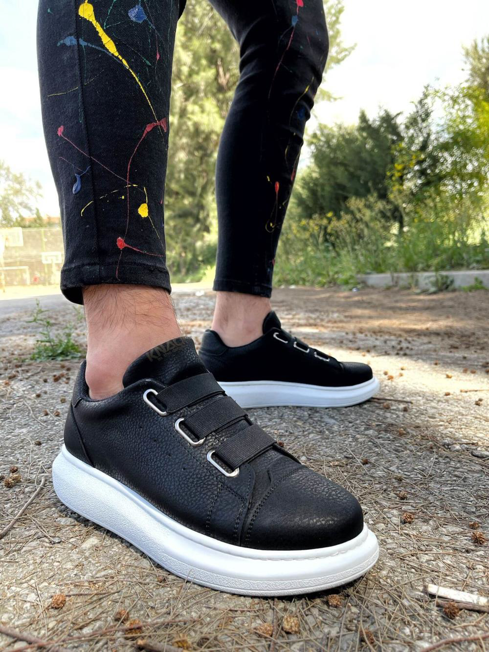 Sneakers Ayakkabı 889 Siyah (Beyaz Taban)