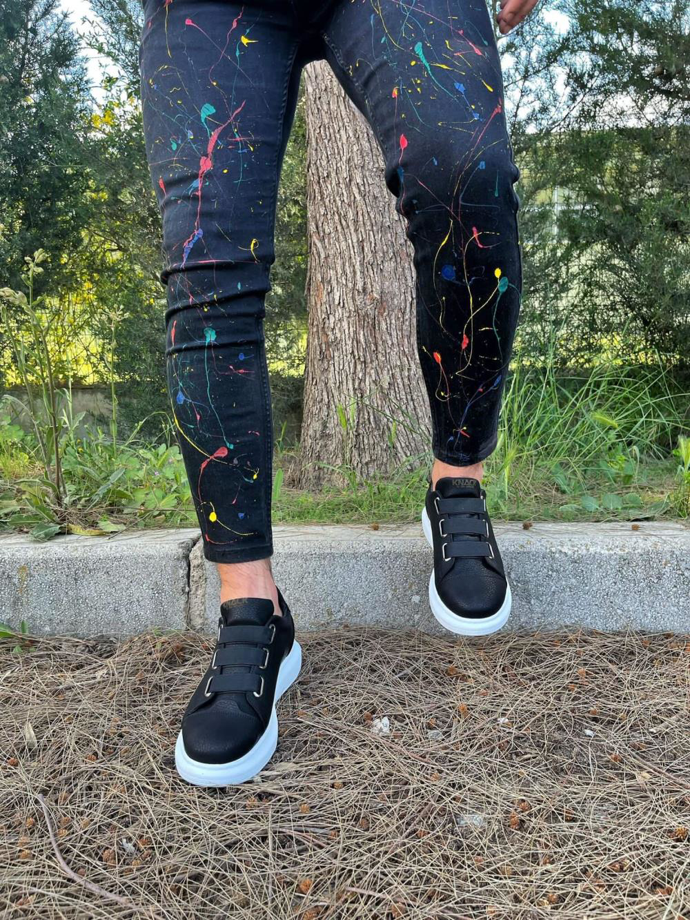 Sneakers Ayakkabı 889 Siyah (Beyaz Taban)