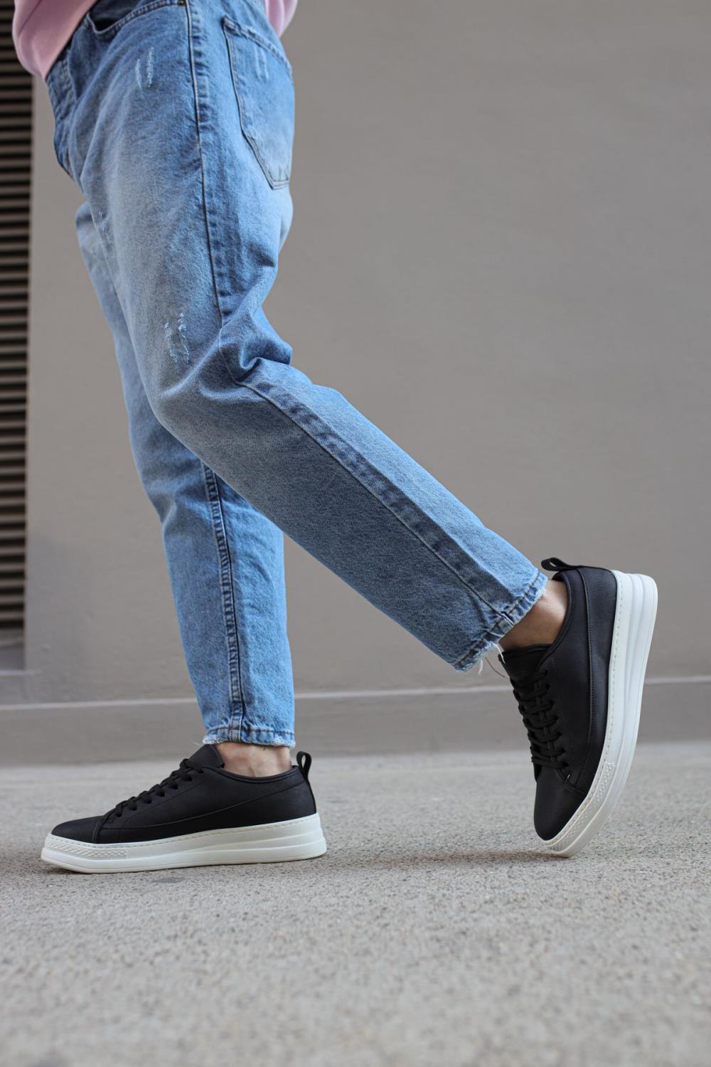 Sneakers Ayakkabı 010 Siyah (Beyaz Taban)