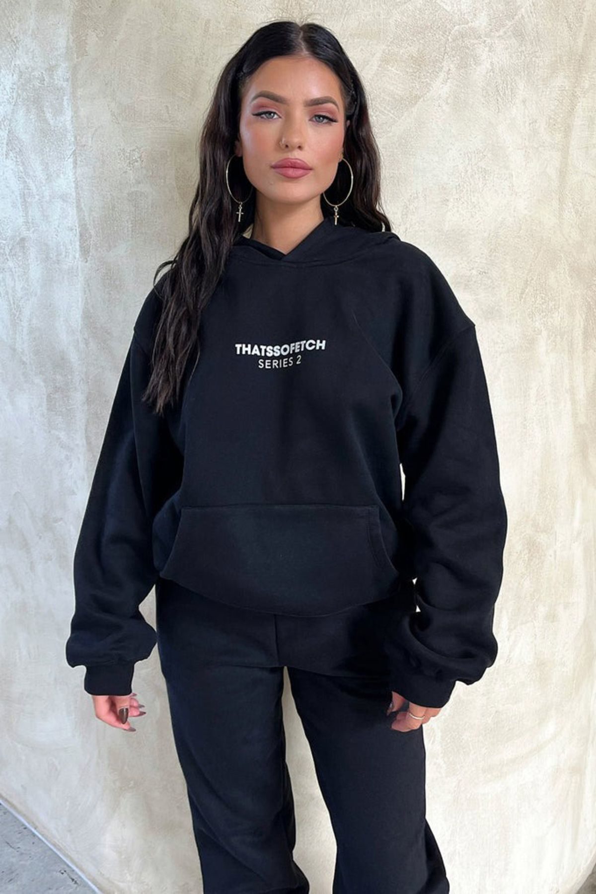 Anna Christina So Fetch Series 2 Eşofman Takimi Sweatshirt Jogger - Siyah Baskil