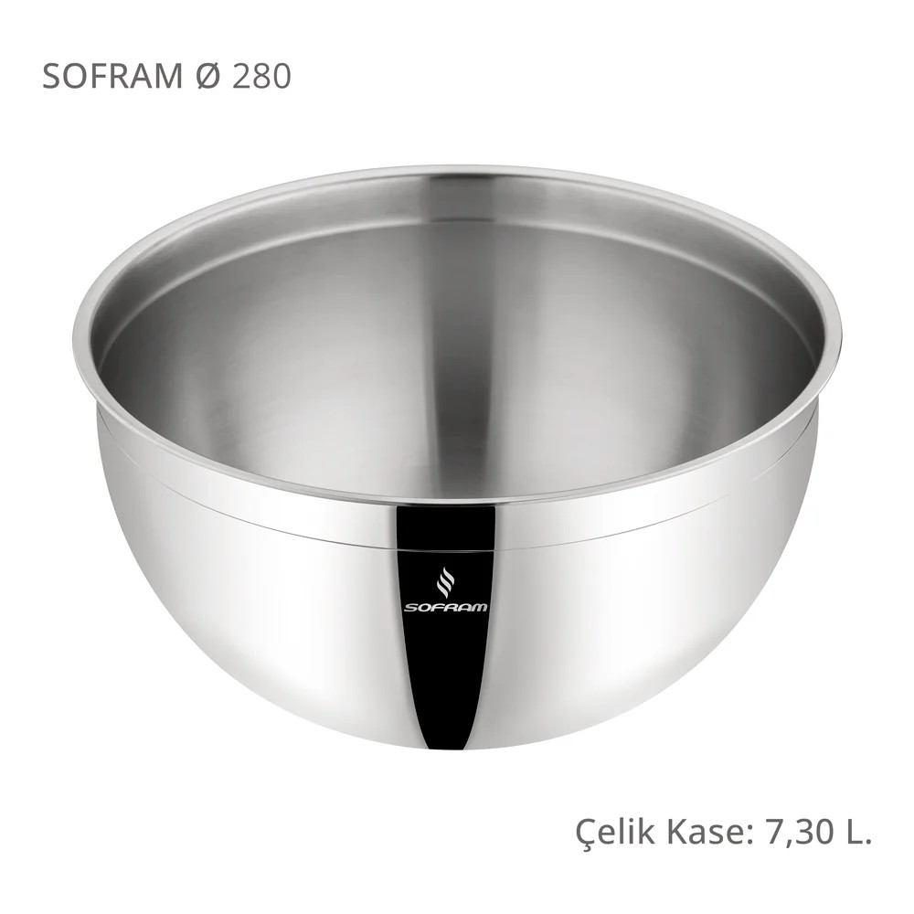 Sofram  28 Cm Çelik Kase 7,30 Litre
