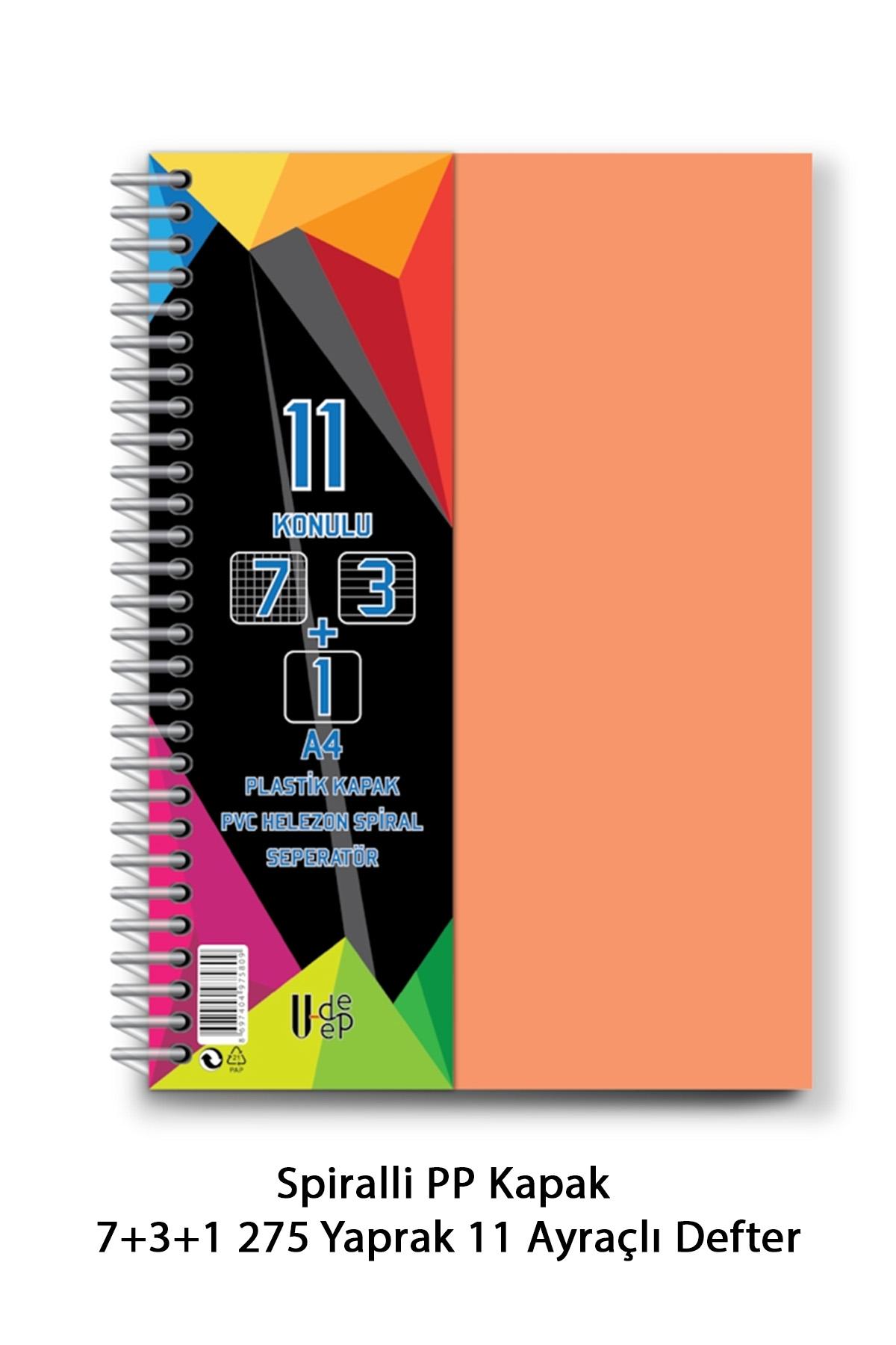 Just Cheap Store Spiralli Pp Kapak 7+3+1 275 Yaprak 11 Ayraçli Defter