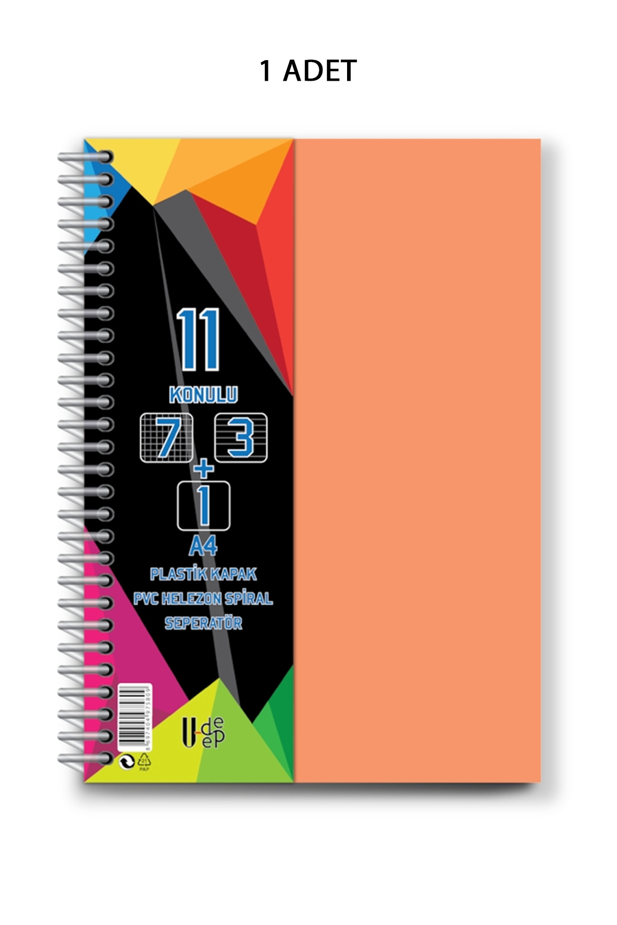 Just Cheap Store Spiralli Pp Kapak 7+3+1 275 Yaprak 11 Ayraçli Defter