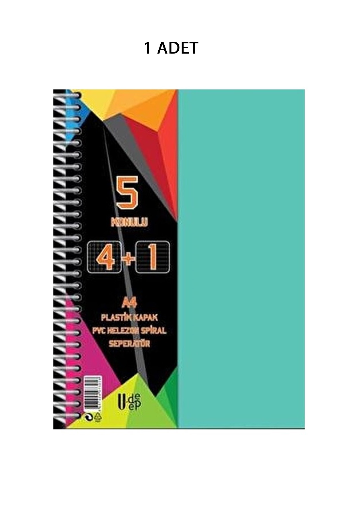Just Cheap Store Spiralli Pp Kapak 4+1 125  Yaprak Ayraçli Defter