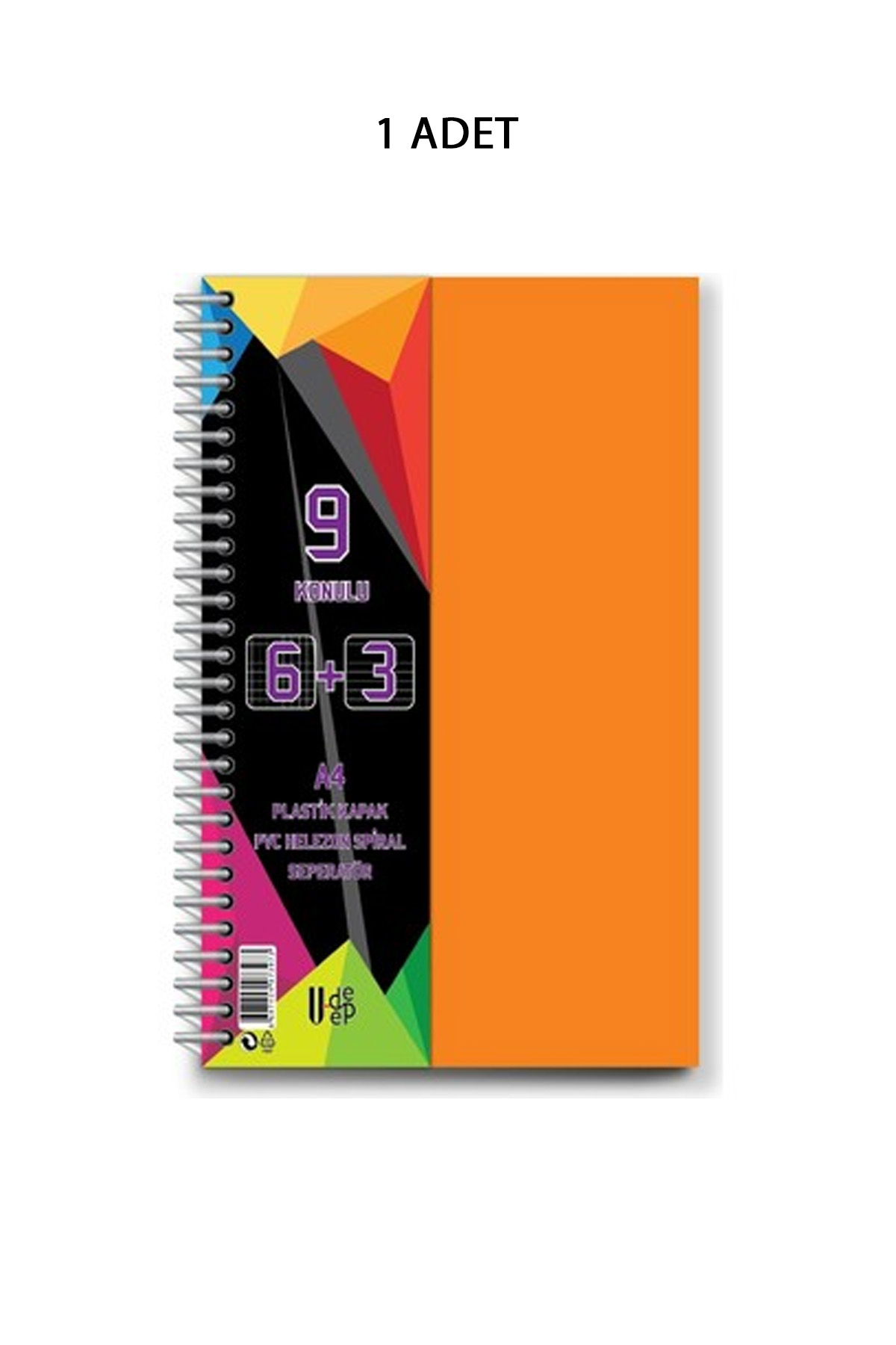 Just Cheap Store Spiralli Pp Kapak 6+2+1 225 Yaprak 9 Ayraçli Defter