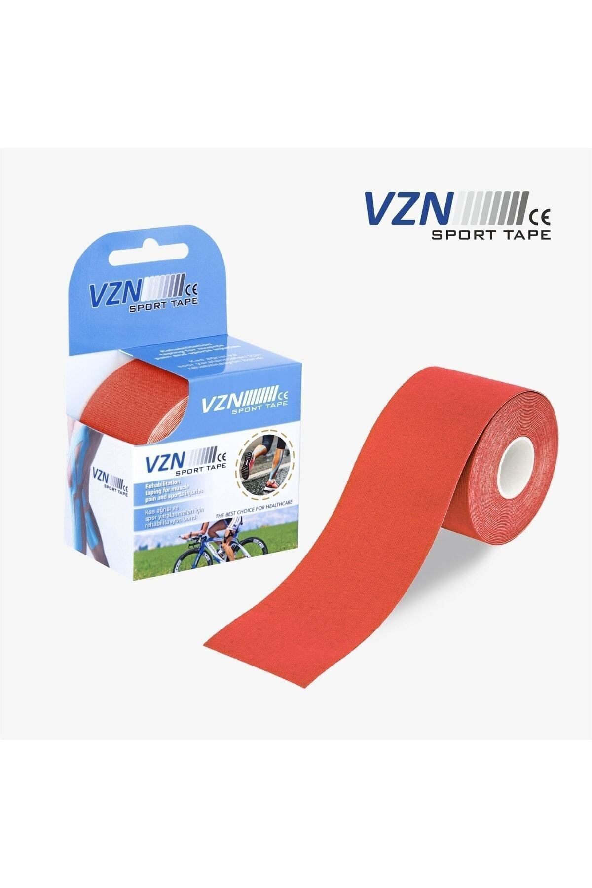 Vzn Sport Tape Kirmizi Renk Kinezyo Sporcu Bandi Ağri Bandi 5 Metre X