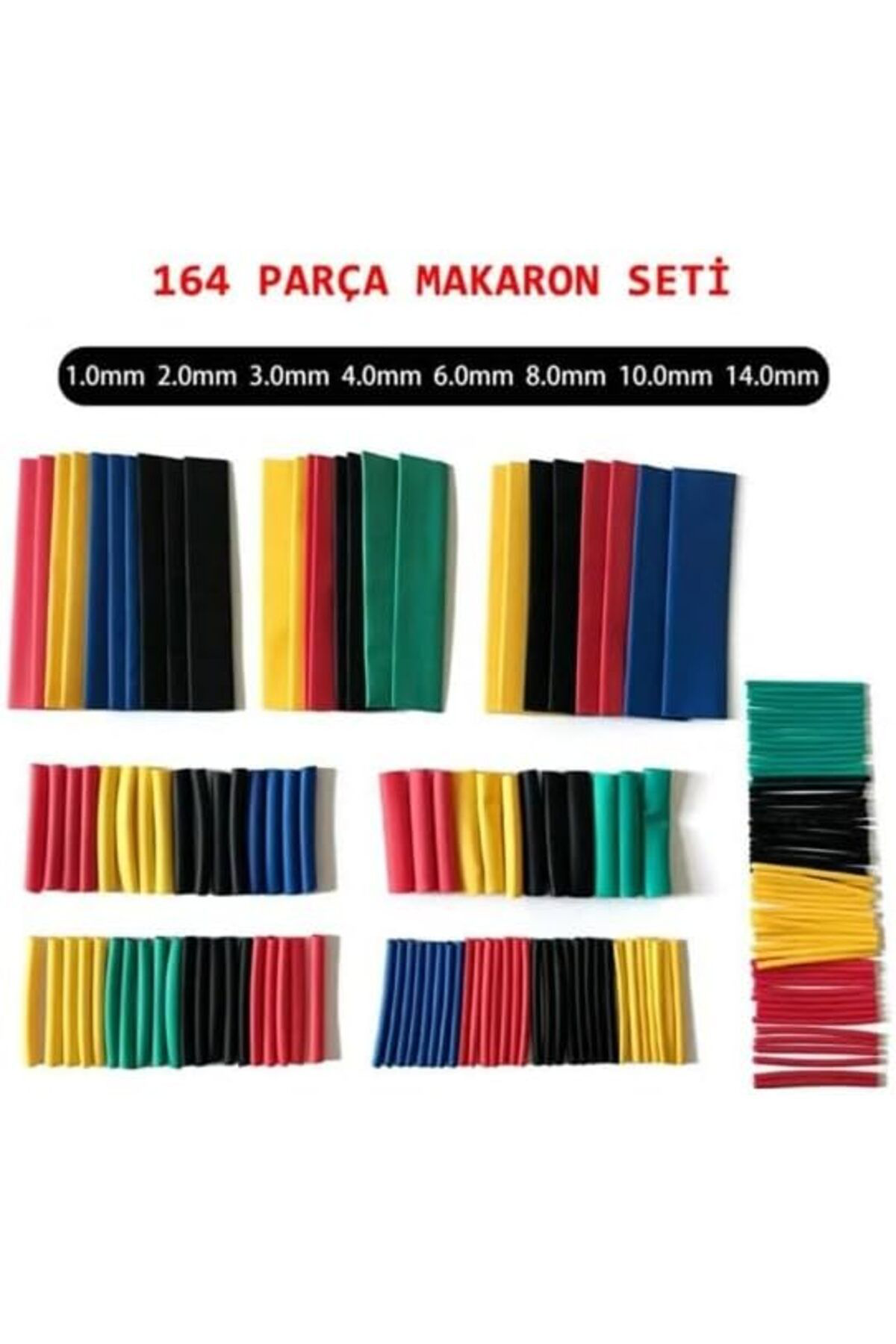 Yusuftex Srht  164 Parça İsiyla Daralan Makaron Kablo Koruyucu, İsiya Daya
