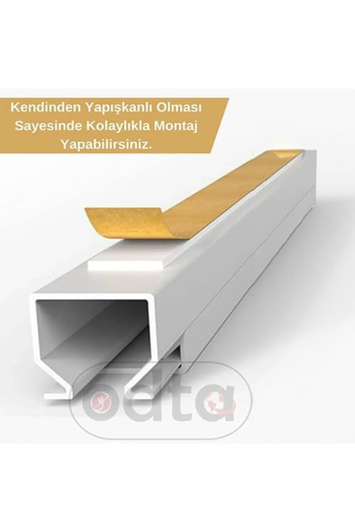 Yusuftex Srht  4 Metre (12X12mm) Kendinden Yapişkanli Kablo Kanali | 4M (1