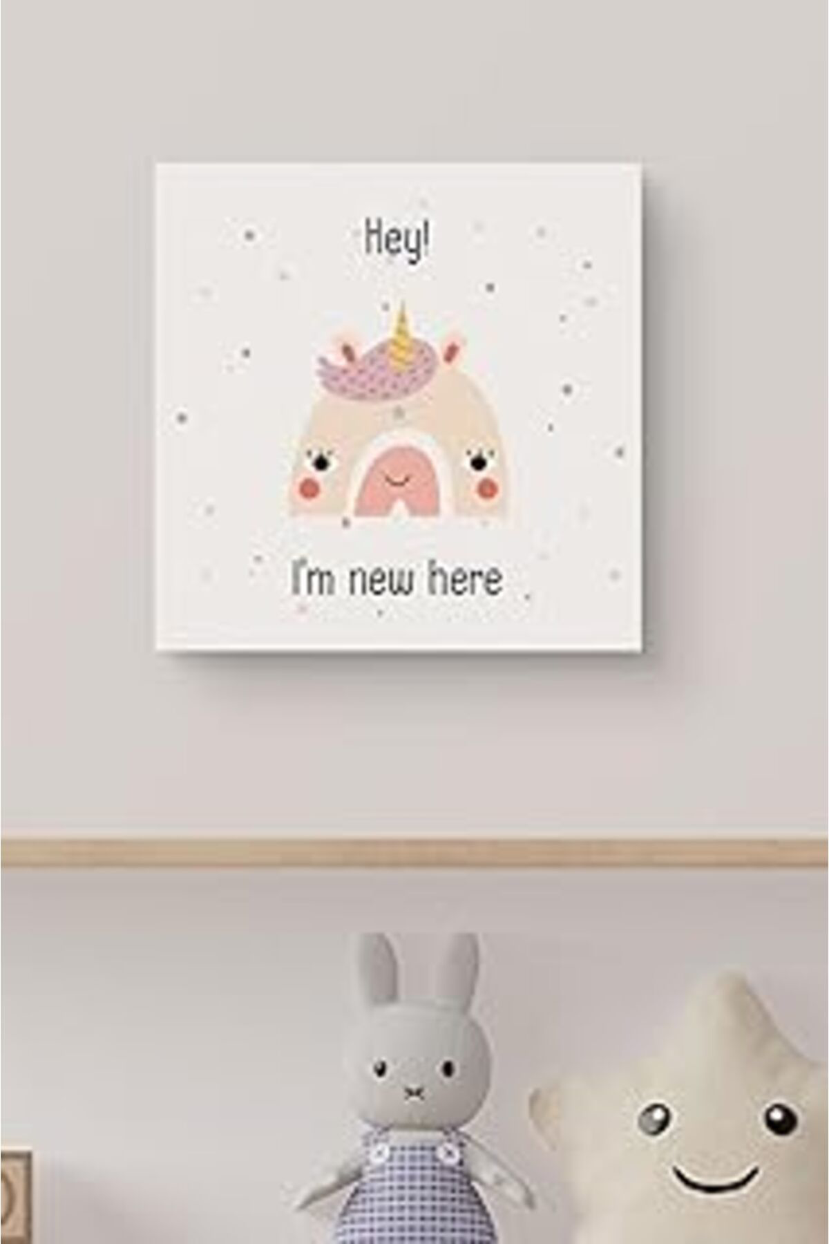 Yusuftex Srht Bebek Odasi İçin Minimal Unicorn Tasarimli Kanvas 25 X 25 Cm