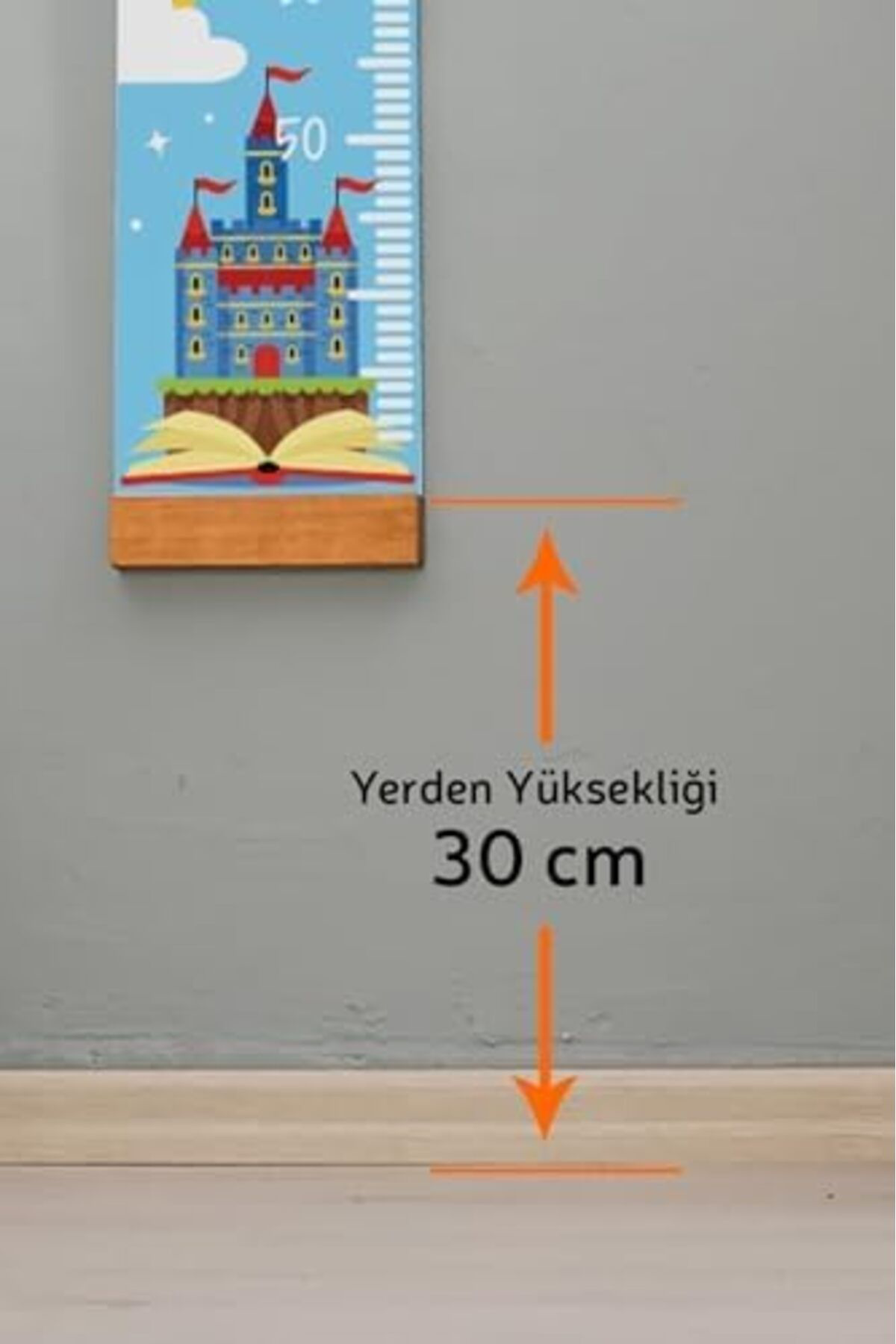 Yusuftex Srht Çocuk Odasi Masal Dünyasi Boy Ölçme Cetveli - Asilabilir Boy