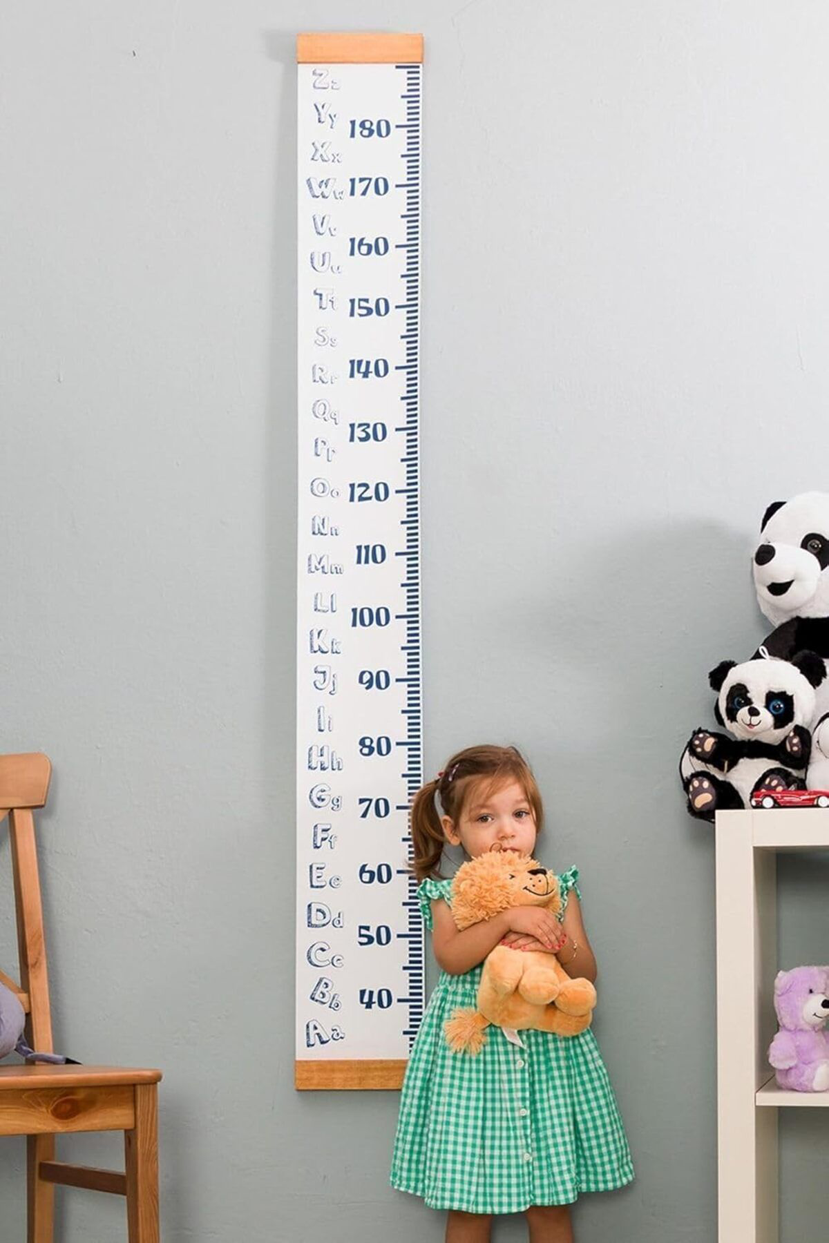 Yusuftex Srht Tasarimli Boy Ölçme Cetveli - Asilabilir Boy Ölçer - Duvara