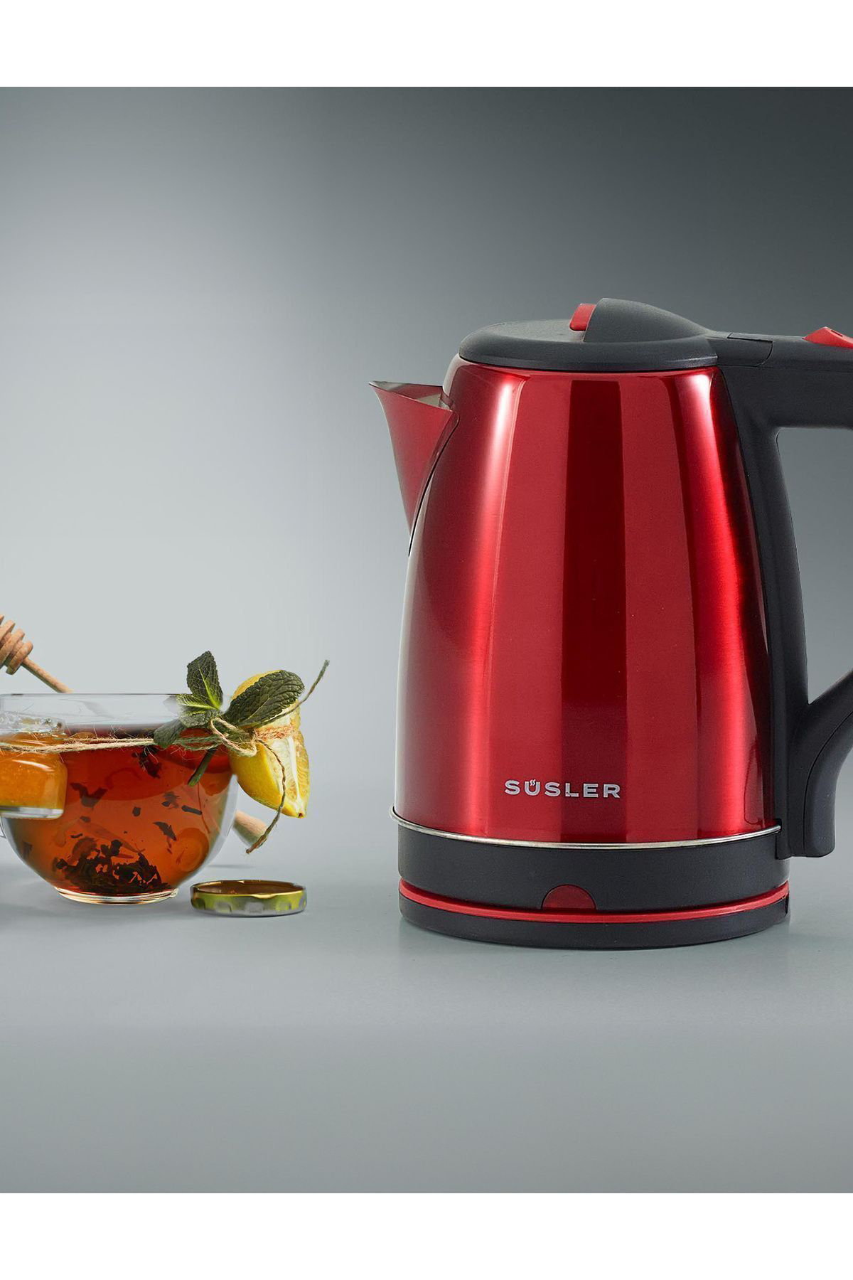 Süsler Ss-4110 Red Spring Paslanmaz Su İsitici Kettle 1,8 Lt 2000W
