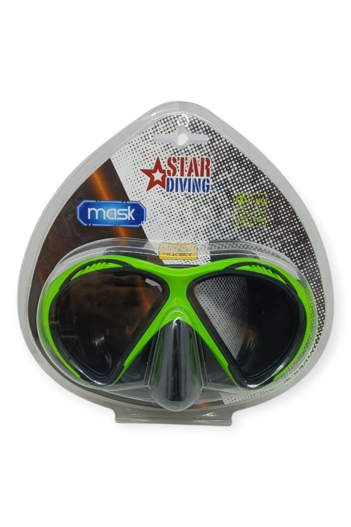 K&A Star Diving Temper Camli Daliş Maskesi Yetişkin - 51706-Yeşil