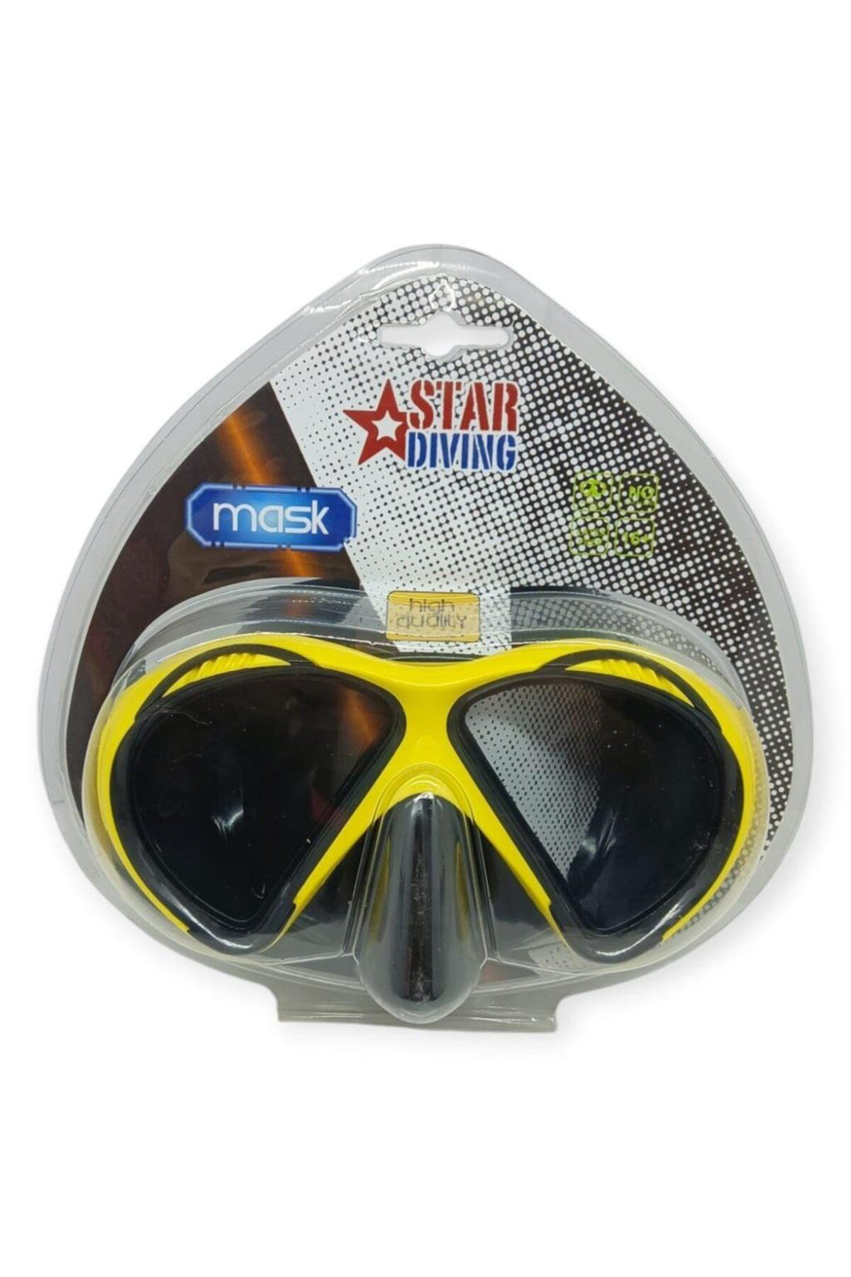 K&A Star Diving Temper Camli Daliş Maskesi Yetişkin - 51706-Sari