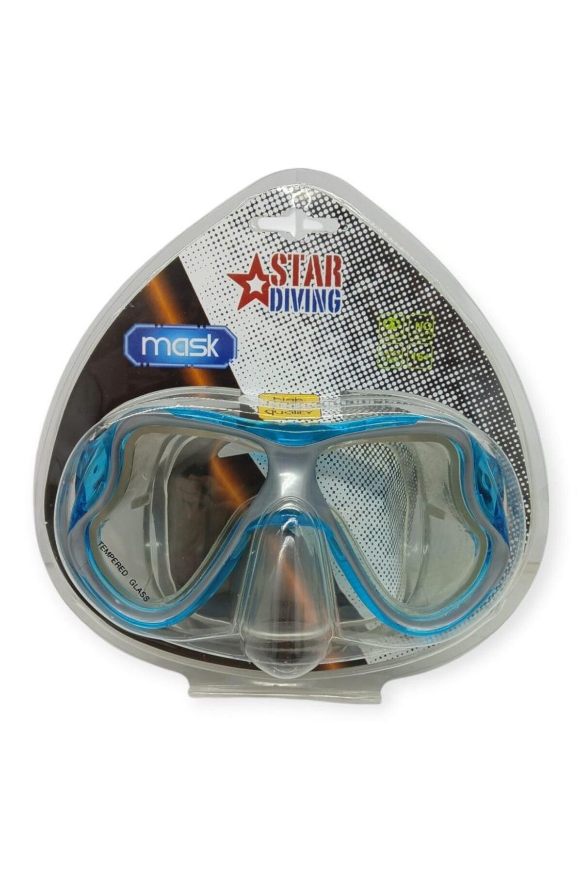 K&A Star Diving Temper Camli Daliş Maskesi Yetişkin - 51710-Turkuaz