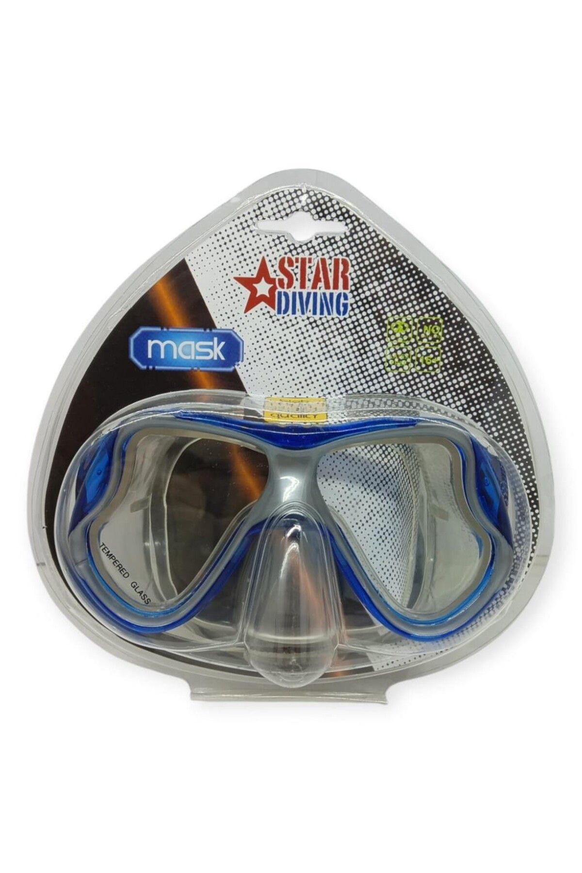 K&A Star Diving Temper Camli Daliş Maskesi Yetişkin - 51709-Mavi