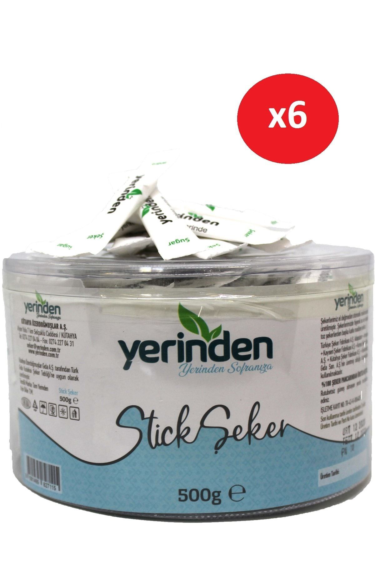 Yerinden Stick Şeker 500 Gr* 6 Paket