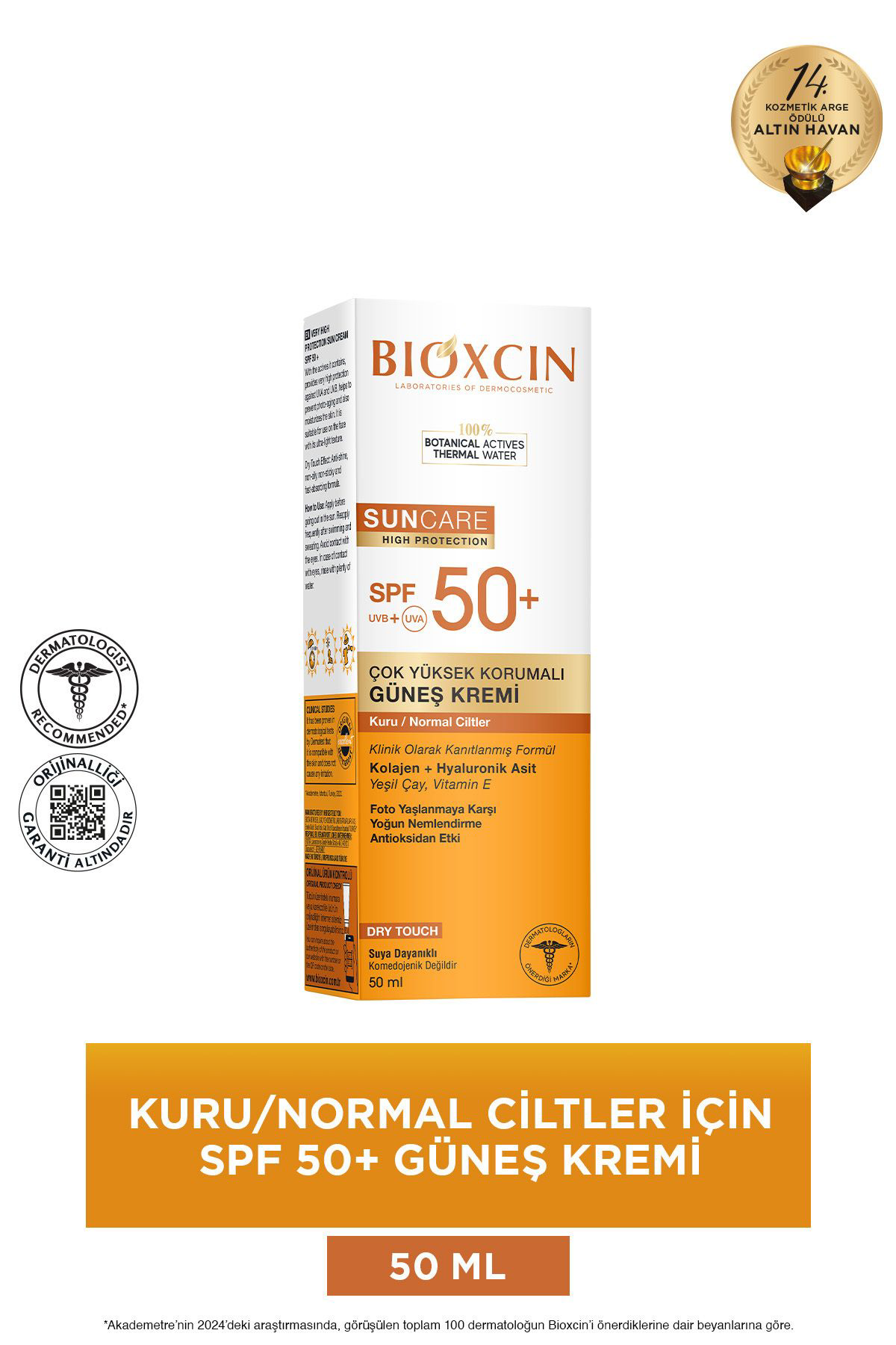 Bioxcin Sun Care Spf 50 Çok Yüksek Korumali Güneş Kremi 50 Ml Kuru Ve Nor